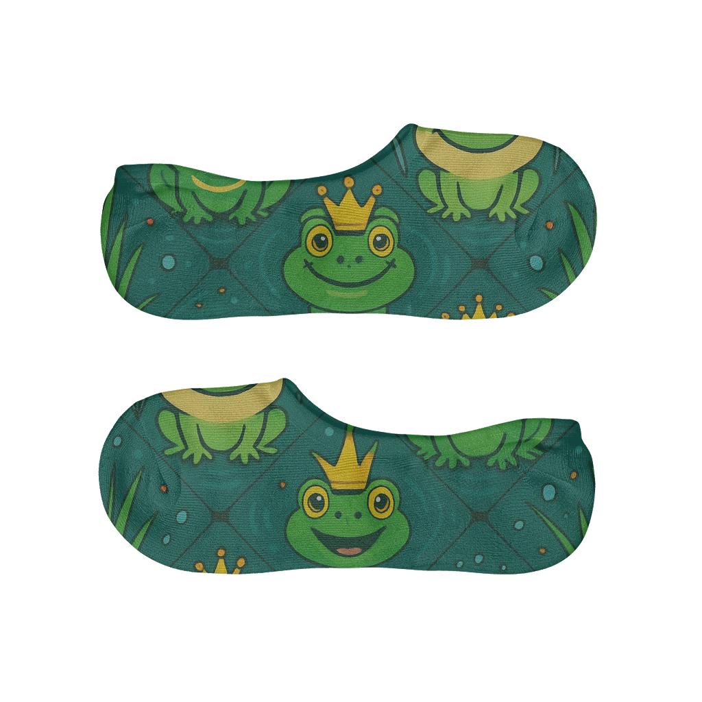 Pond Party Tiles With Frog Crowns personalized invisible socks