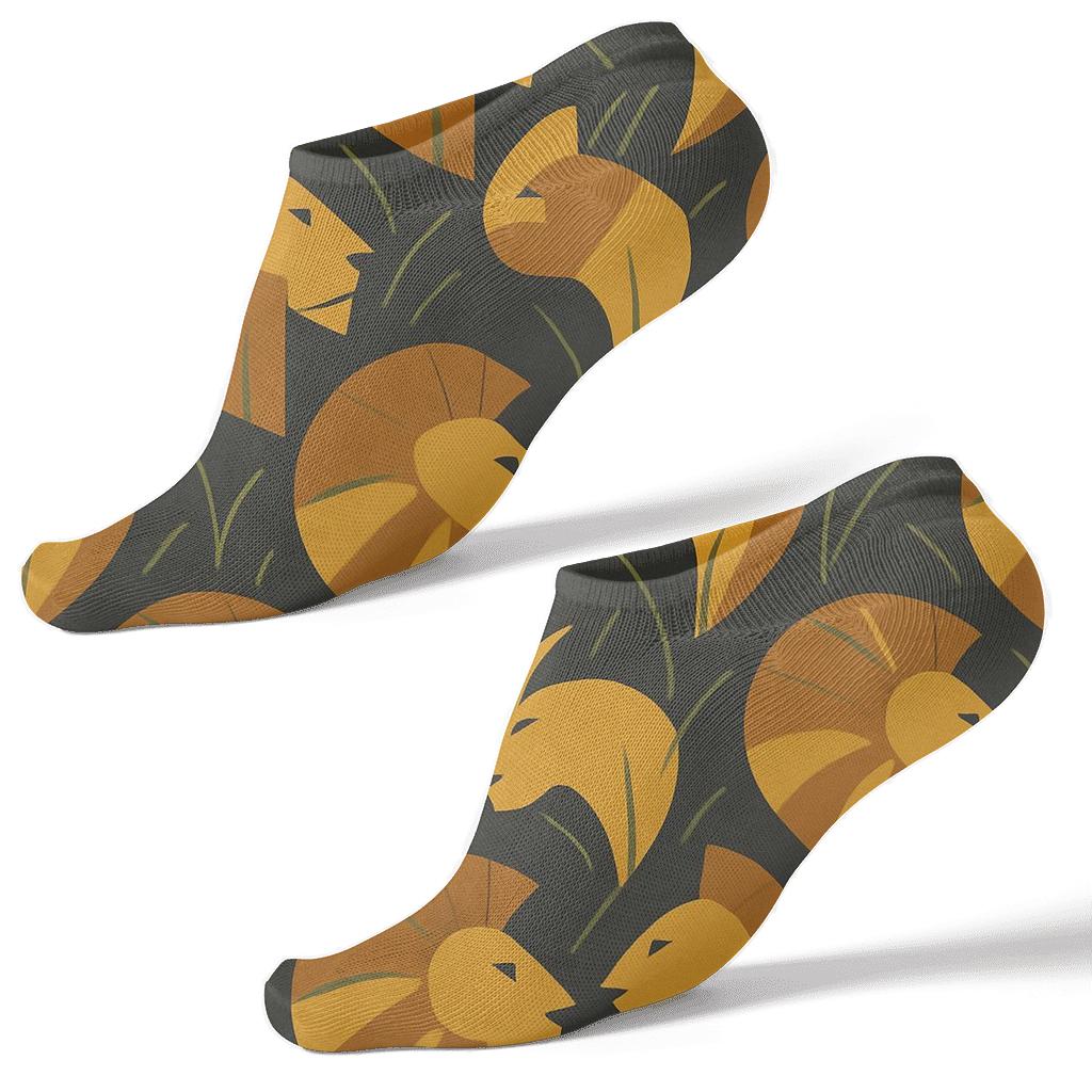 Art Deco Sunburst Lion Repeat personalized ankle socks