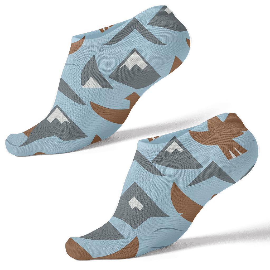 Mountain Wind Lattice Eagle Pattern designer print ankle socks