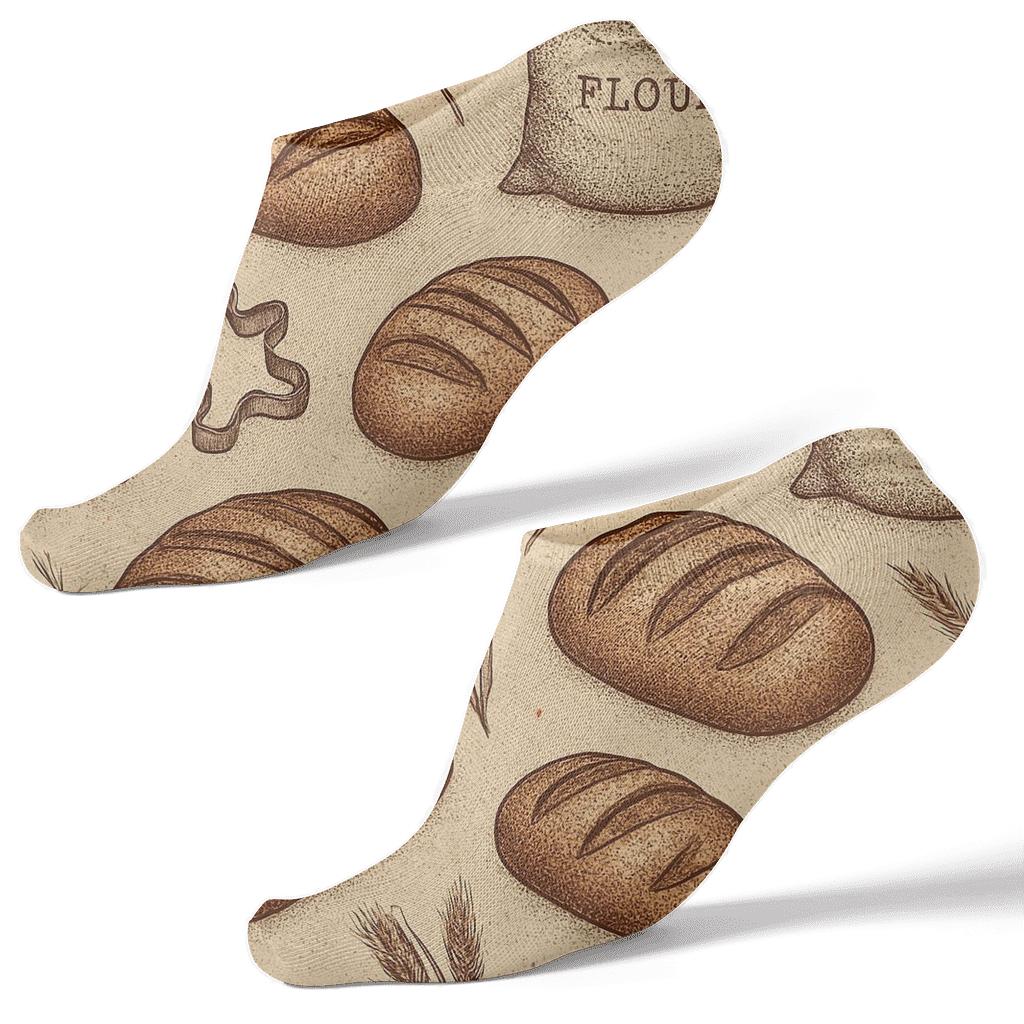 Baker-Crafted Bread Loaf Constellation Scatter designer print ankle socks