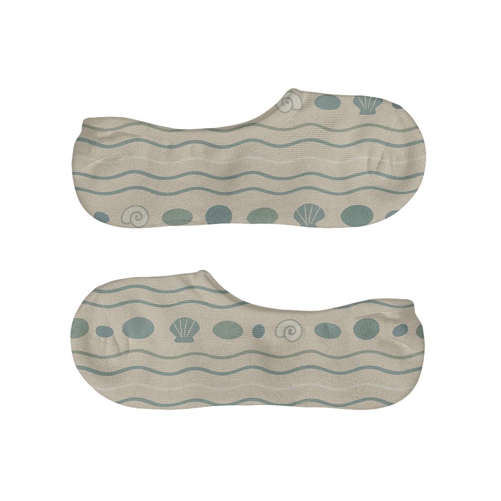 Low Tide Pebble Ripple Bands On Warm Sand breathable seamless no-show sockscustom no-show socks