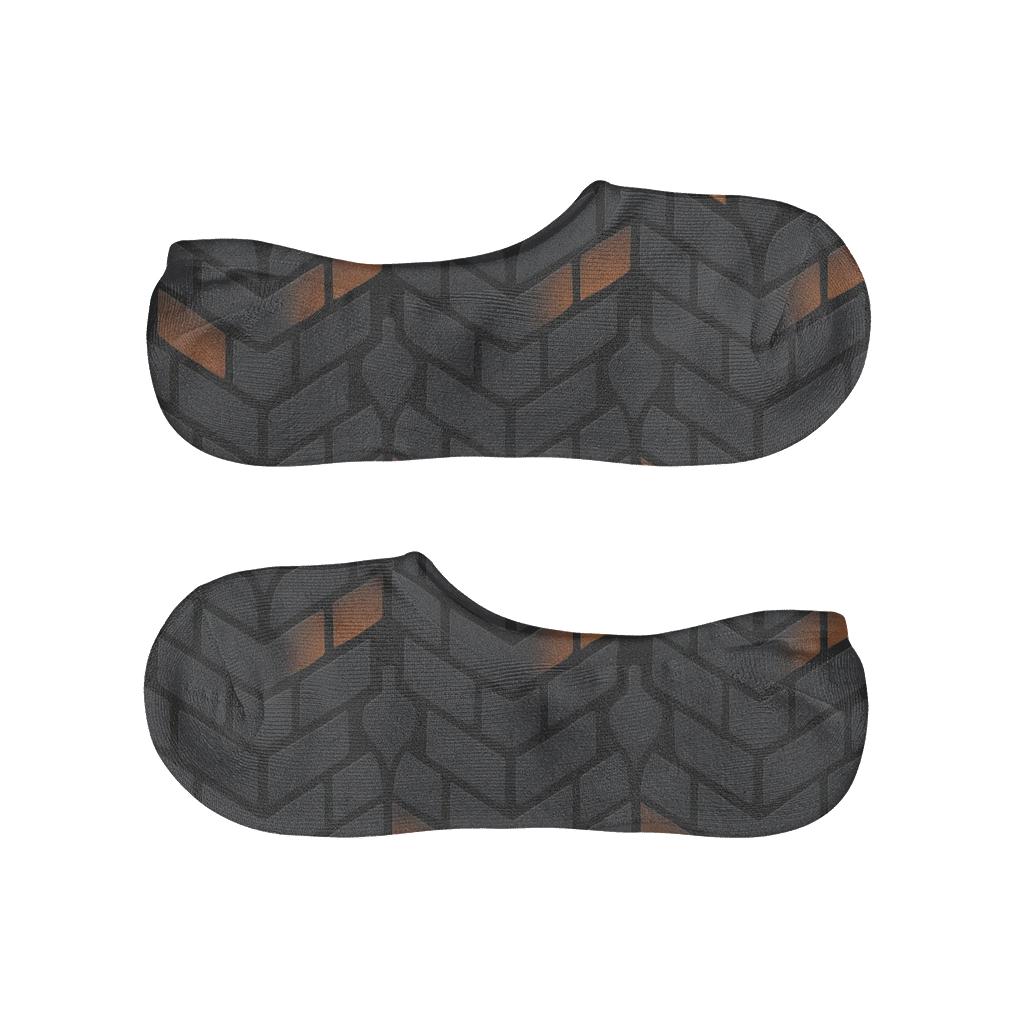 Heart-Glow Chimney Brick Chevron low cut no-show socks
