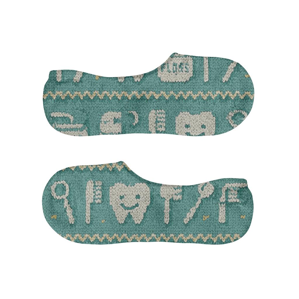Knitted Illusion Dentist Tool Bands designer printed no-show socks