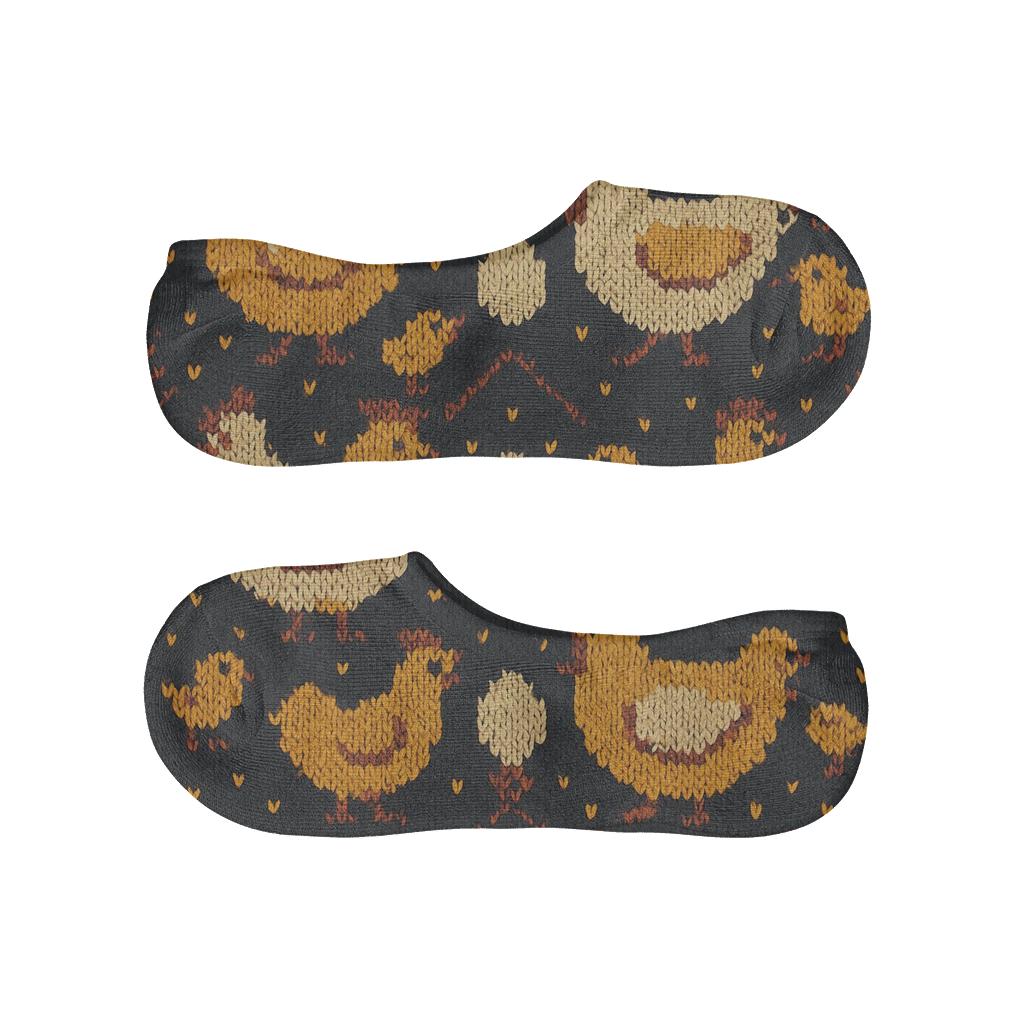 Knitted Illusion Chicken Feather Lattice soft cotton no-show socks