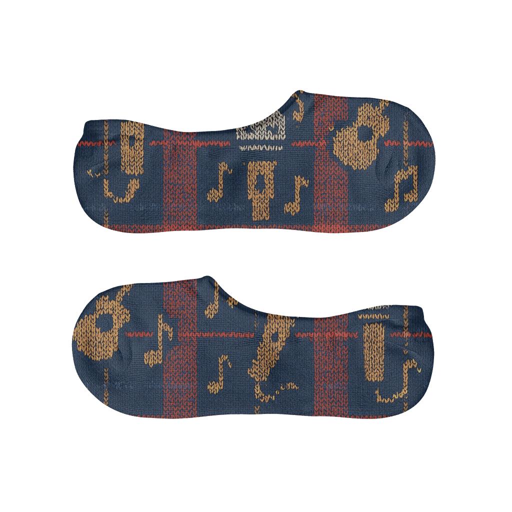 Knitted Musician Jam Session Plaid personalized invisible socks
