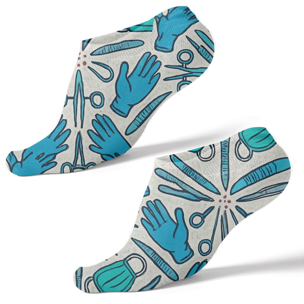 Surgeon Instrumentary Kaleidoscope Tiles premium sports ankle socks