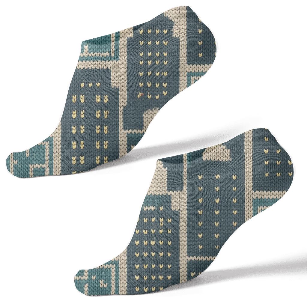 Knitted City Blocks Architect Pattern trendy patterned ankle socks