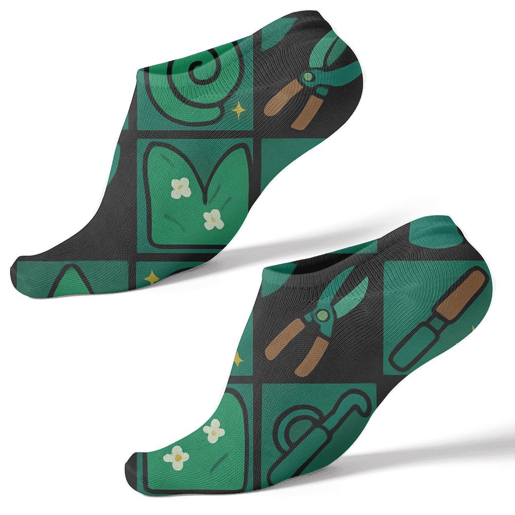 Tool And Topiary Tile Grid For Landscaper personalized ankle socks