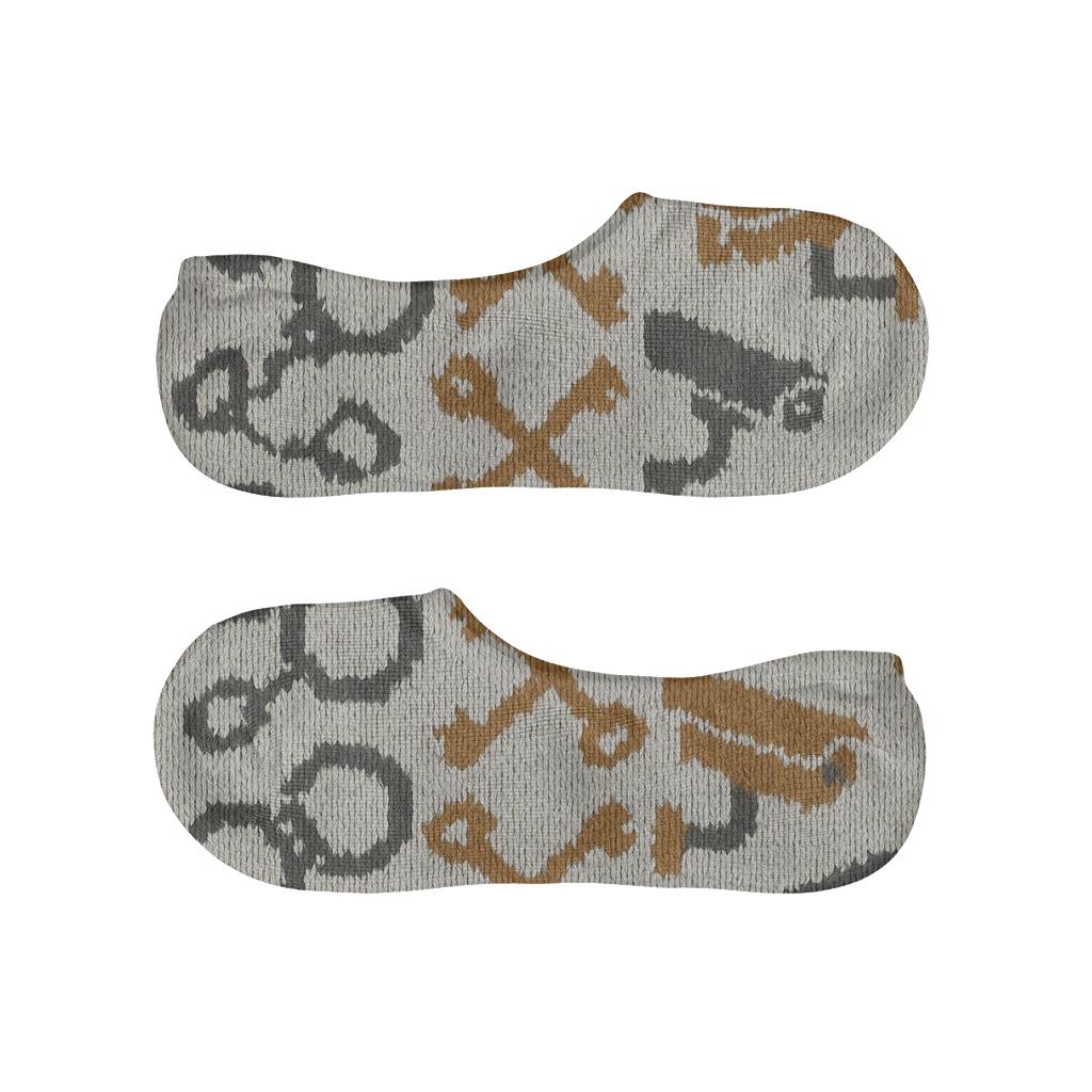 Knitted Pattern Illusion Bars And Keys With Prison Officer comfortable low-cut socks