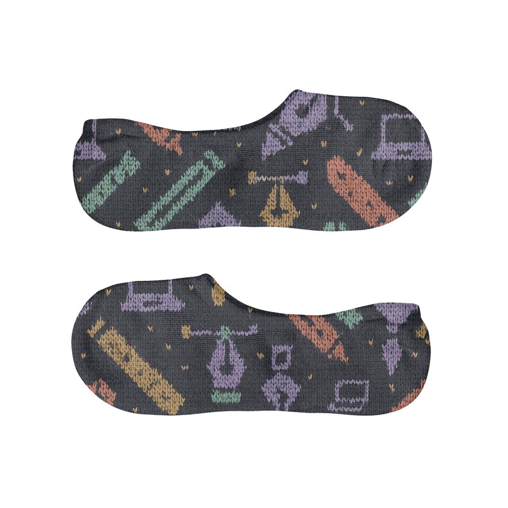 Graphic Designer Knit Illusion Tool Tessellation designer print no-show socks