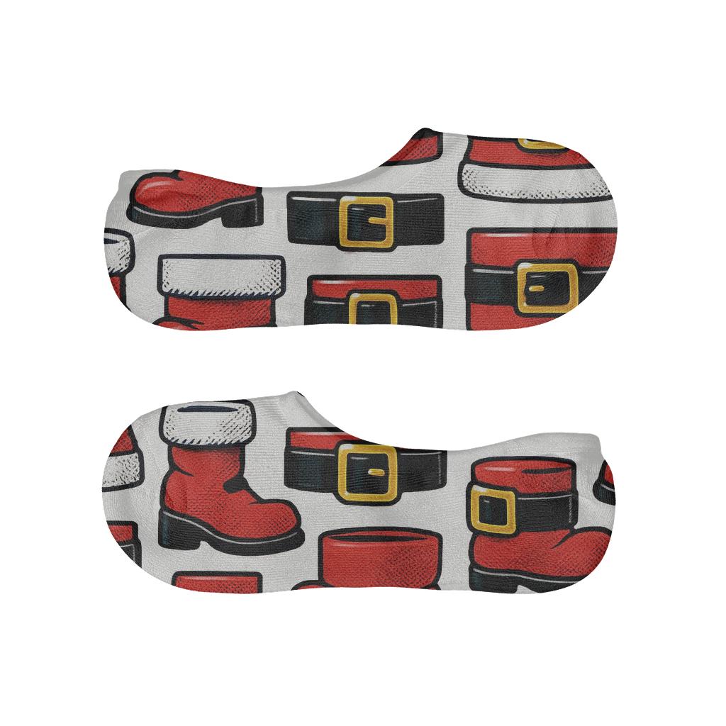 Pop Art Santa Belt And Boots Tessellation breathable seamless no-show sockscustom no-show socks