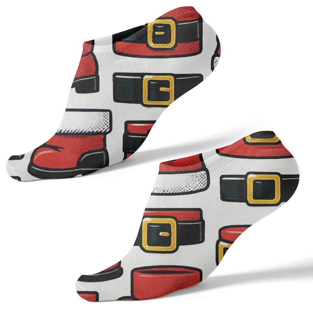 Pop Art Santa Belt And Boots Tessellation stylish athletic ankle socks
