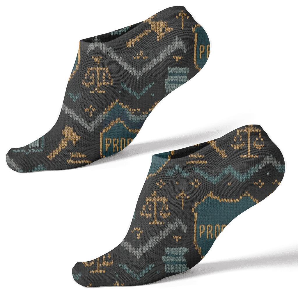 Probation Officer Badge Chevron On Charcoal Field custom ankle socks
