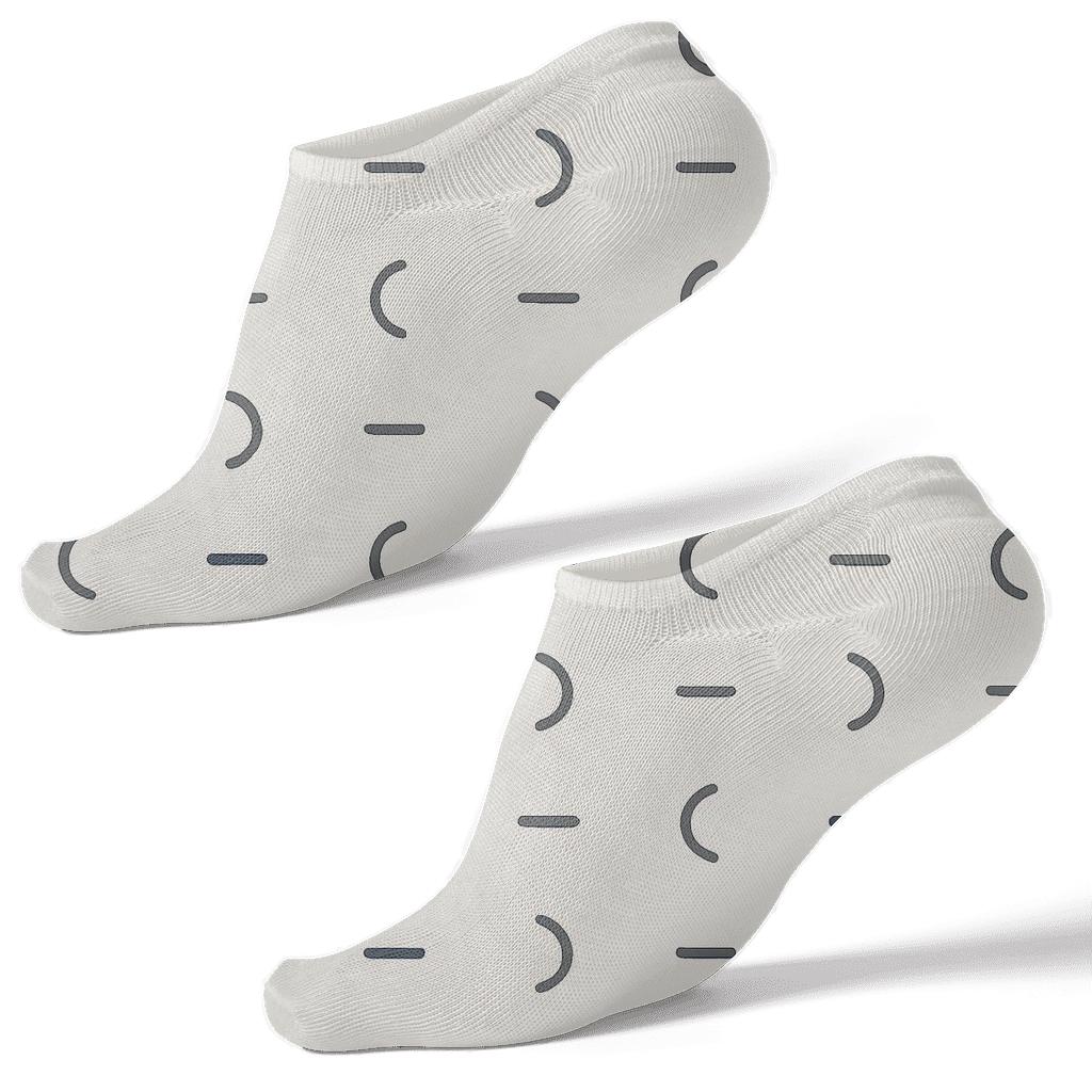 Lunar Phase Dash Lattice comfortable cotton ankle socks
