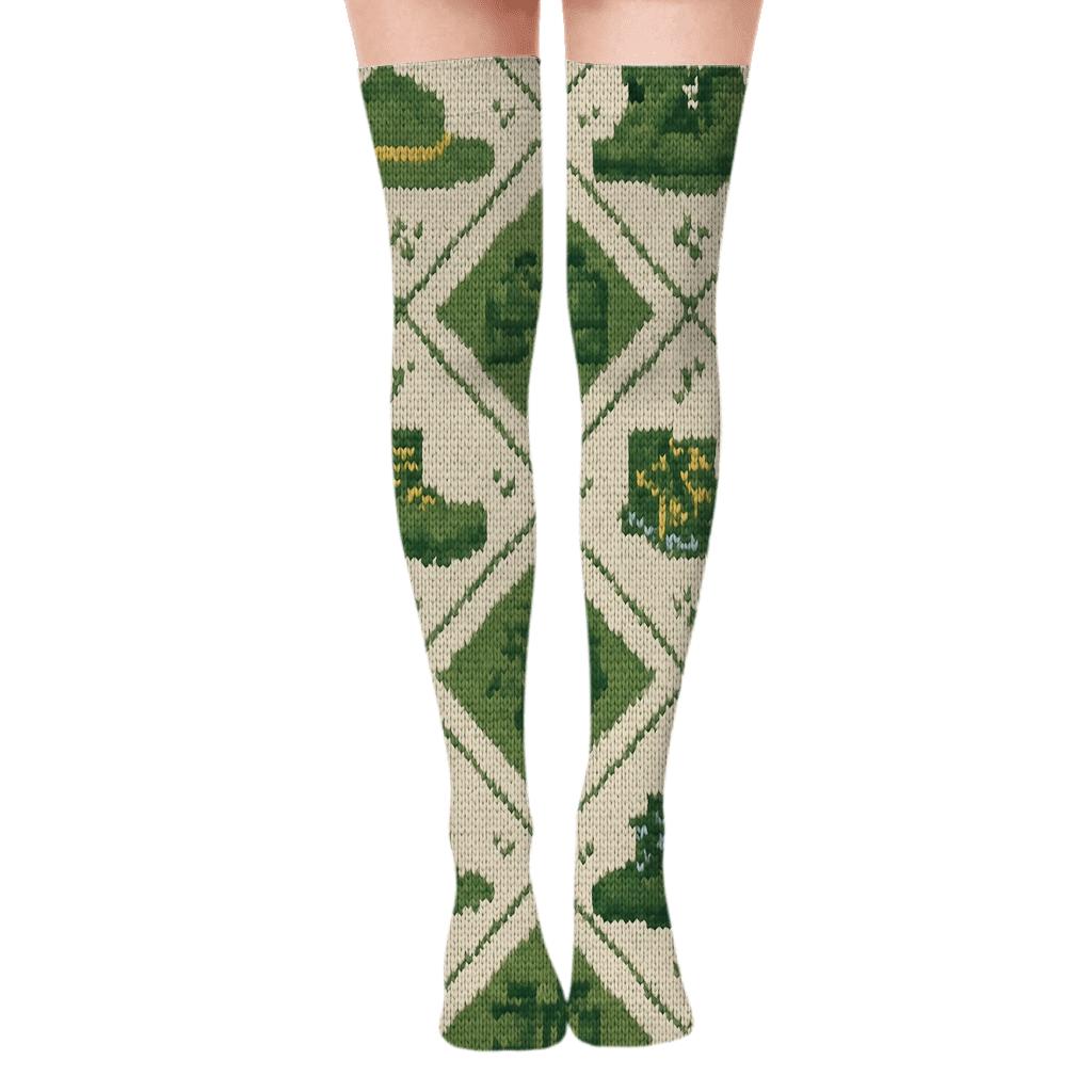 Knitted Trail Gear With Park Ranger Details premium cozy over-the-knee socks