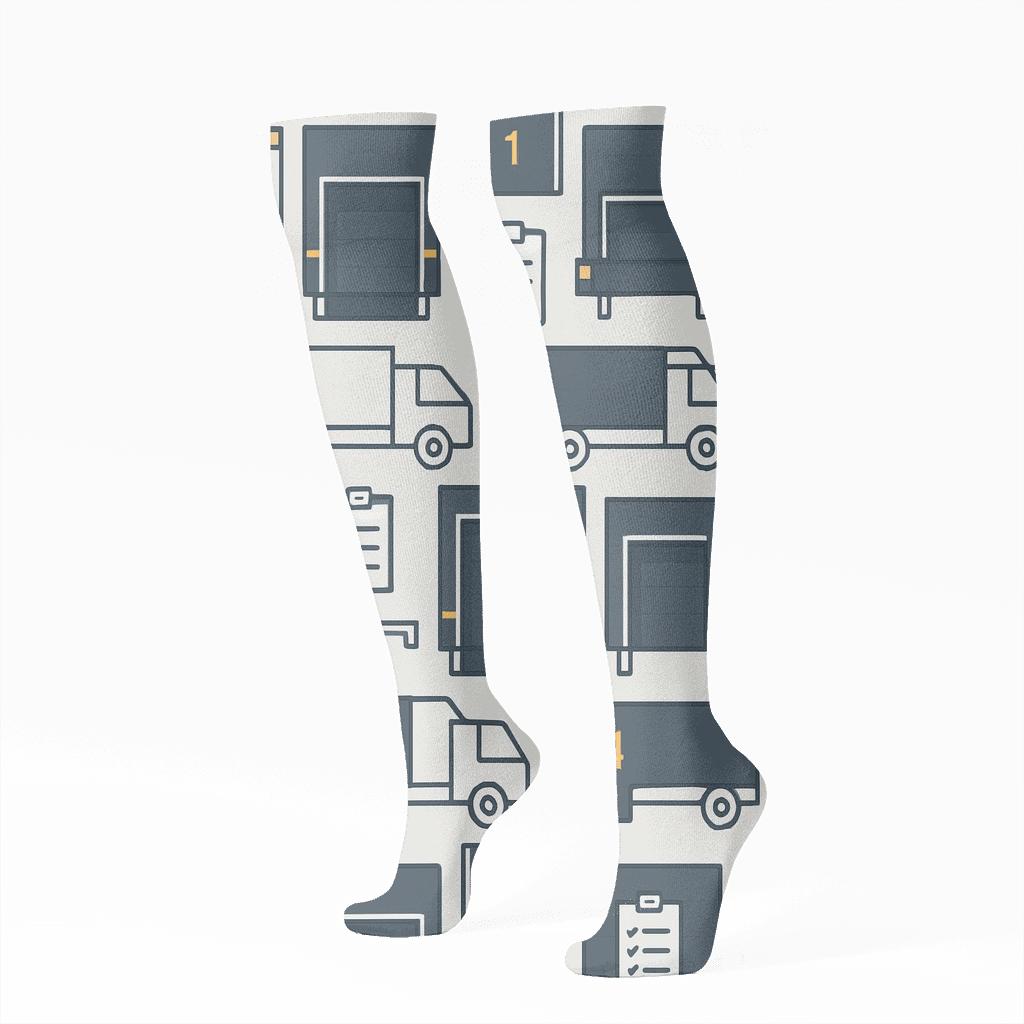 Loading Dock Tessellation For Warehouse Worker premium sports knee-high socks