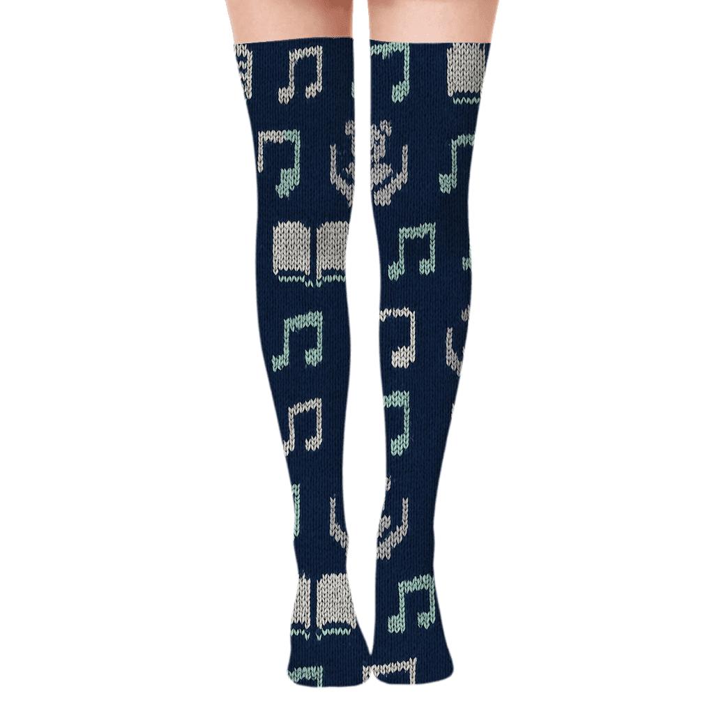 Knitted Childcare Worker Lullaby Lattice custom over-the-knee socks