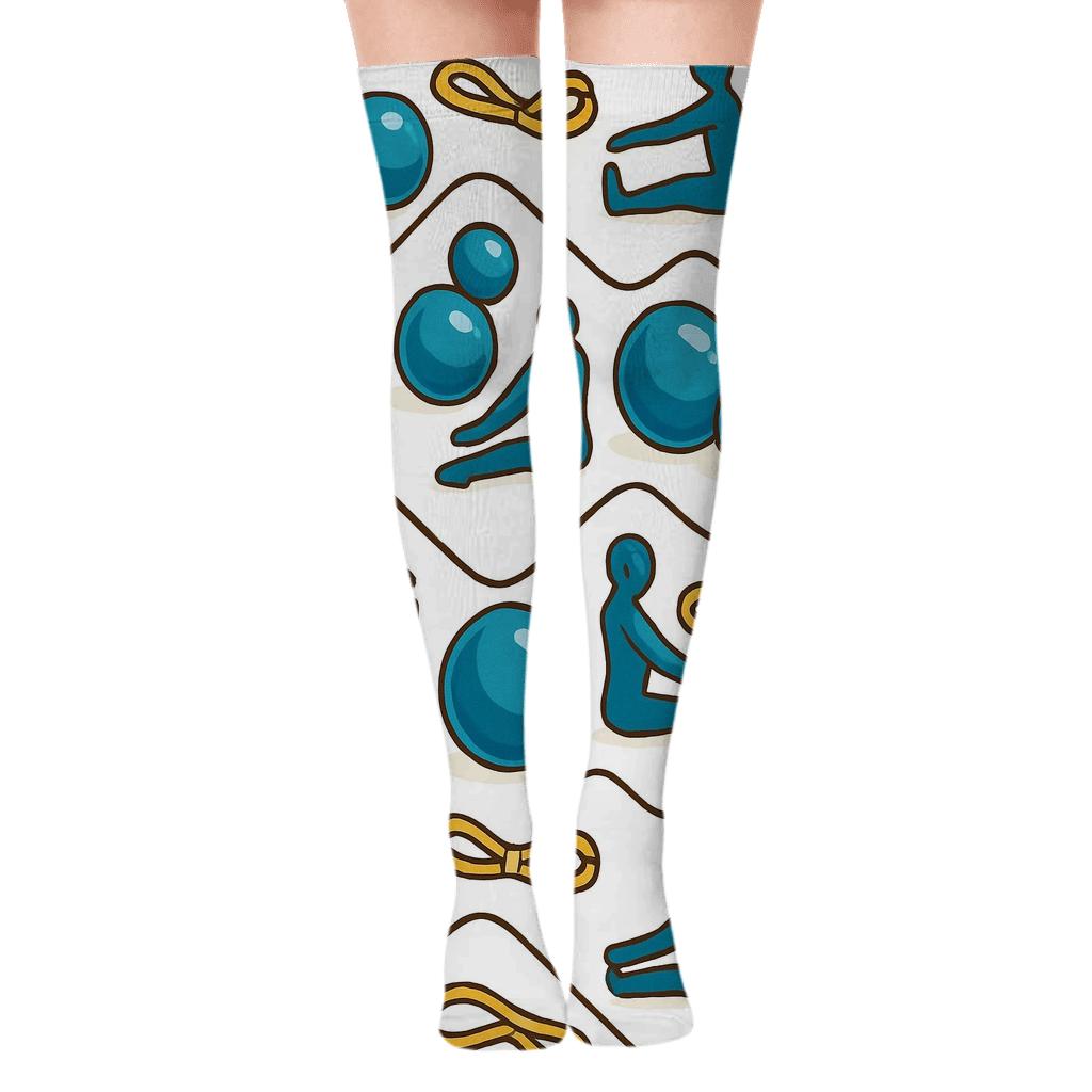 Therapy Ball Chevron, Physical Therapist Edition comfortable cotton over-the-knee socks