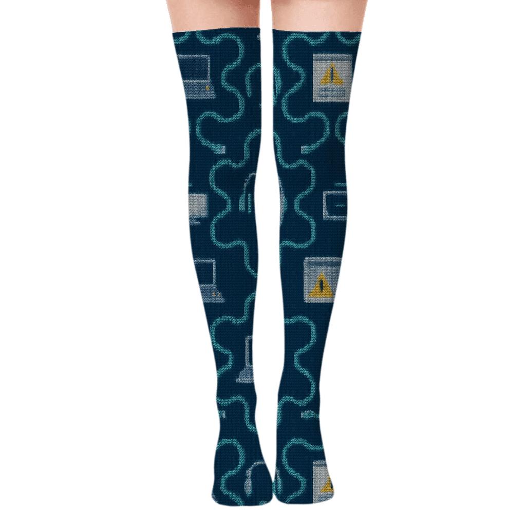 It Support Specialist Cable Constellation Tessellation stylish fashion over-the-knee socks