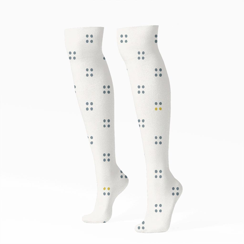 Dot Quartet Offset comfortable cotton knee-high socks