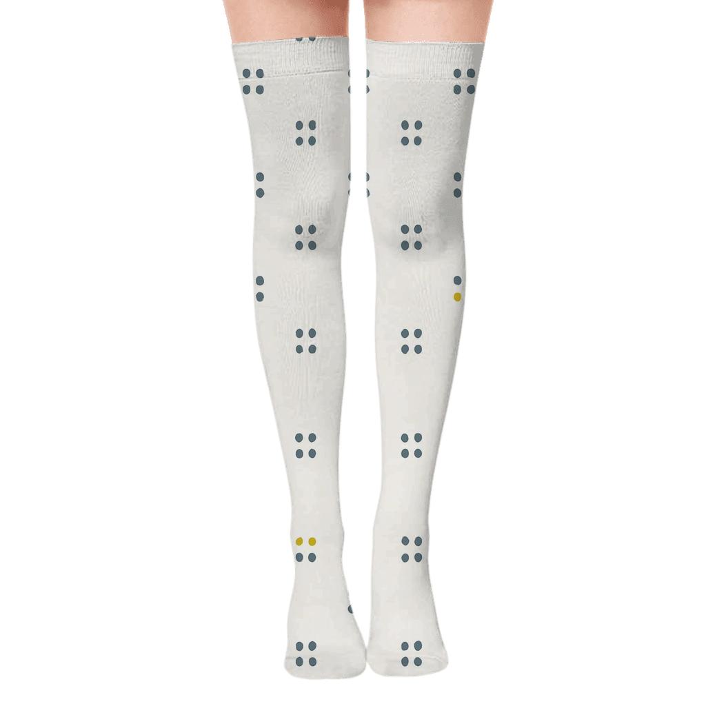 Dot Quartet Offset custom over-the-knee socks
