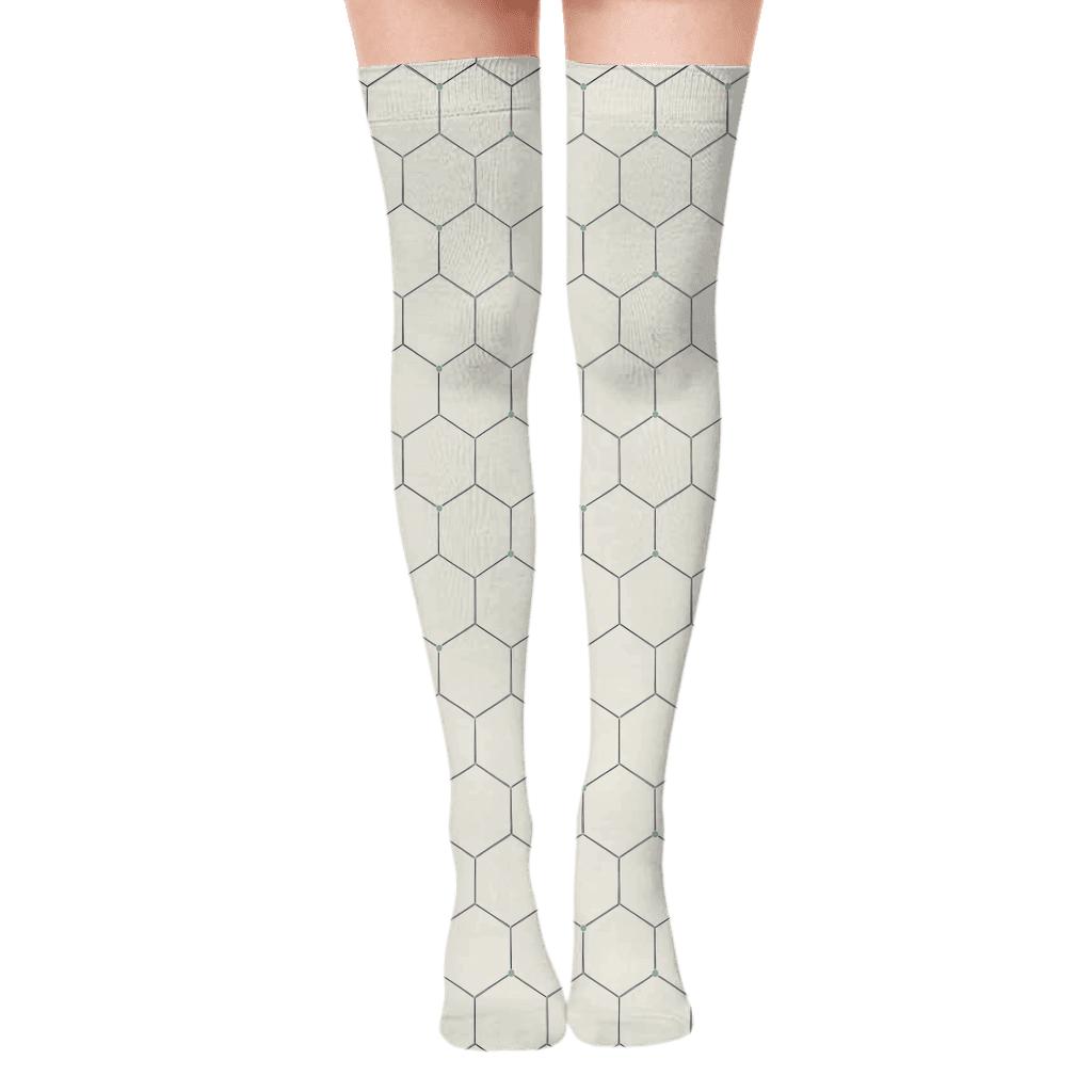 Hex Pin Mesh Lite stylish fashion over-the-knee socks