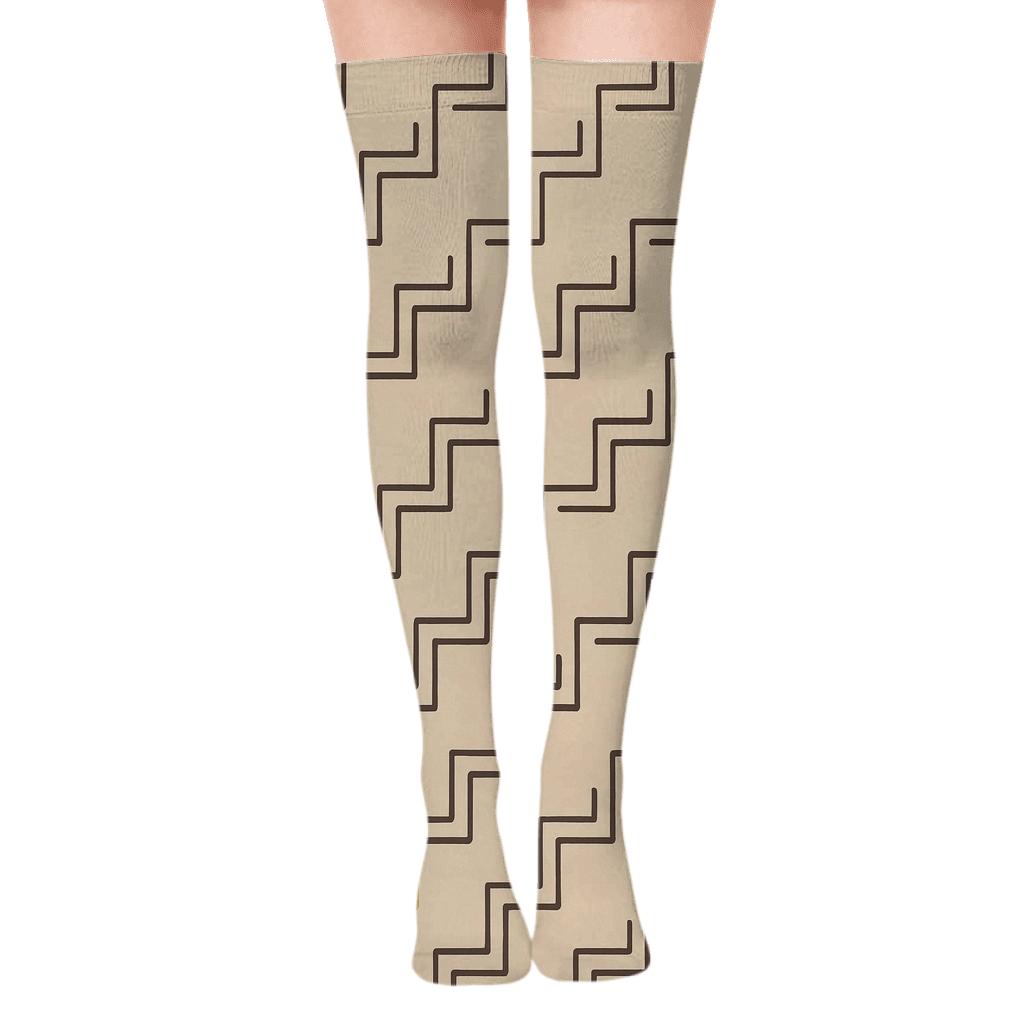 Soft Step Corner Tiles stylish fashion over-the-knee socks