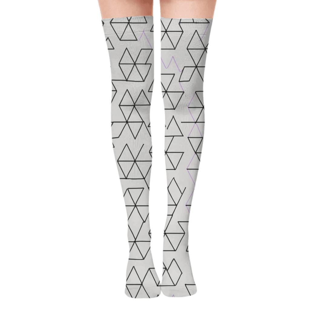 Triangle Pinwheel Micro Tile personalized over-the-knee socks