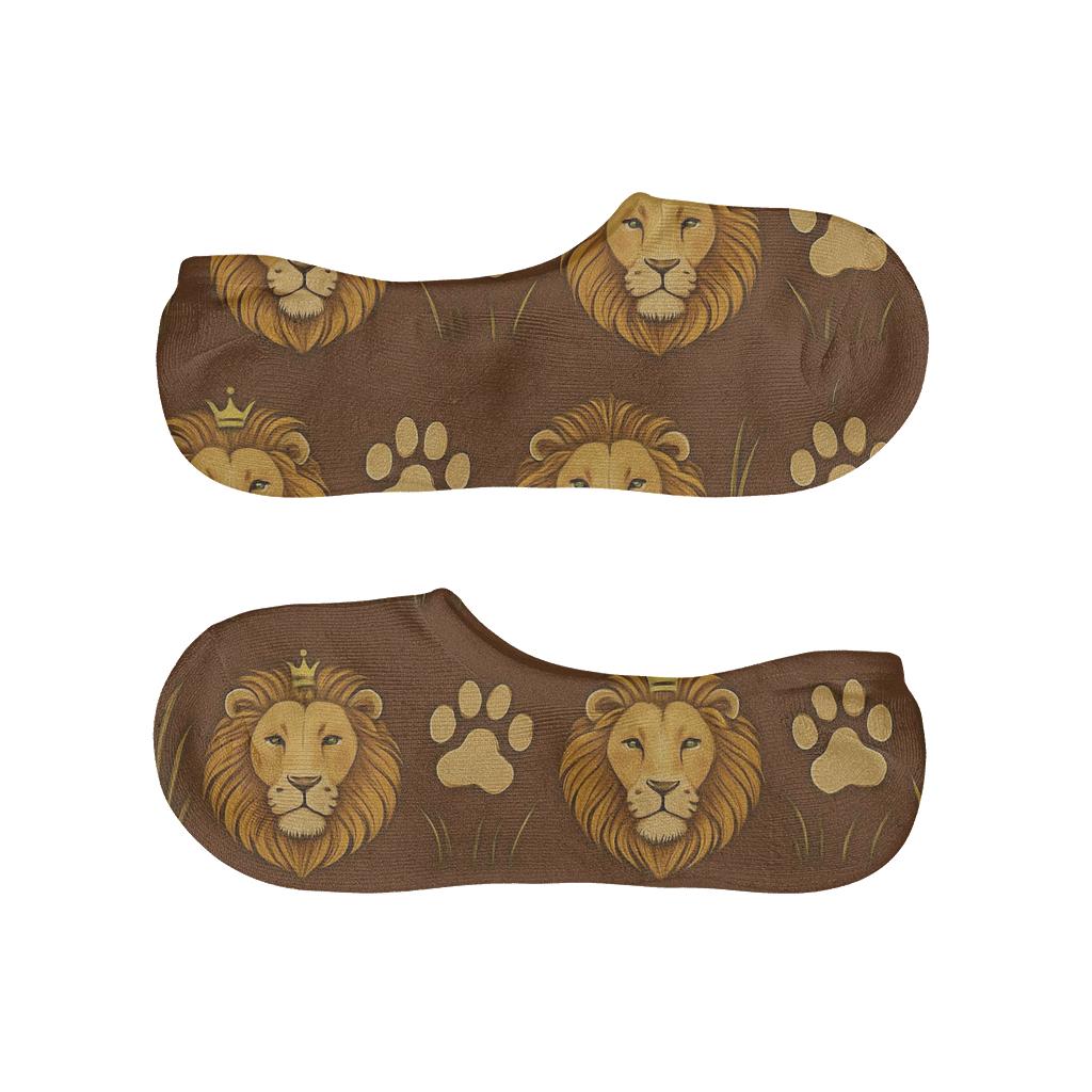 Savanna Crownwork Lion Pattern Bands anti-slip no-show socks
