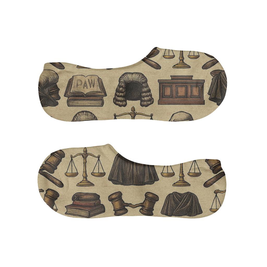 Courtroom Collage For Judge Pattern Bands trendy no-show sock styles