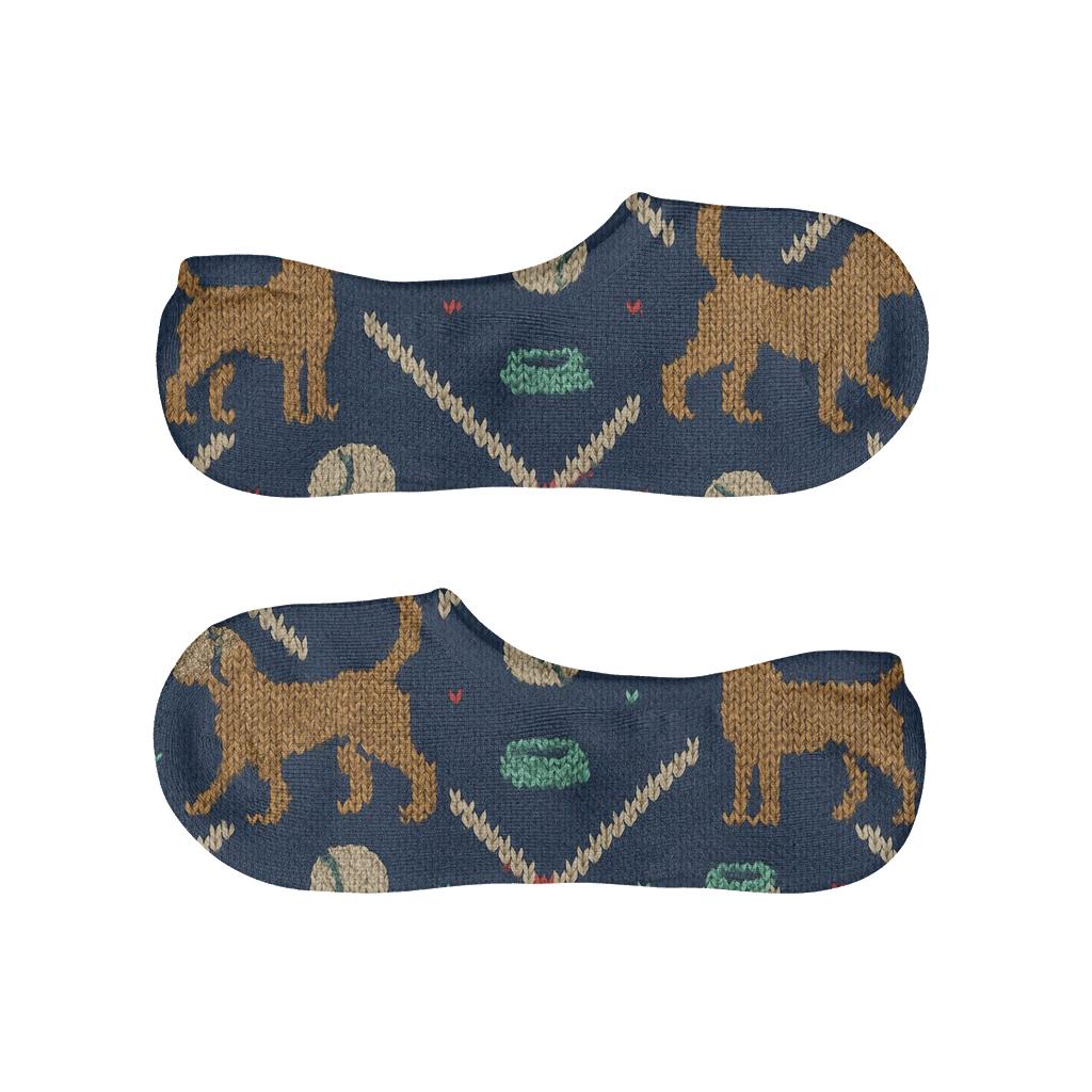 Knitted Dog Park Lattice custom no-show socks