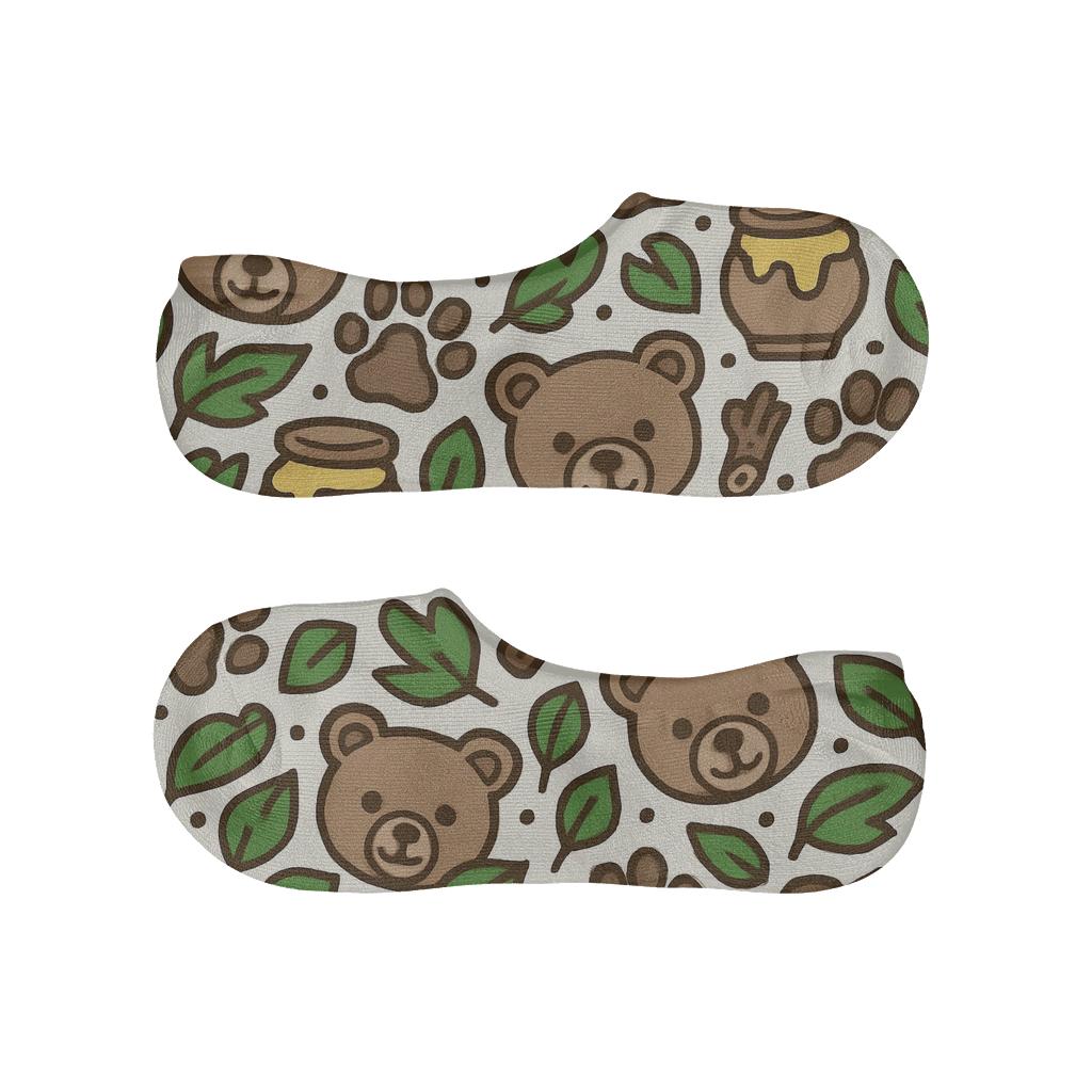 Woodland Party Mosaic With Bear Cubs comfortable invisible socks