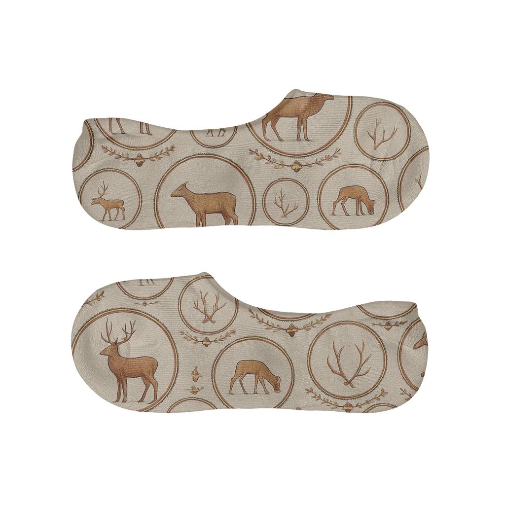 Woodland Medallions With Deer Motifs comfortable invisible socks