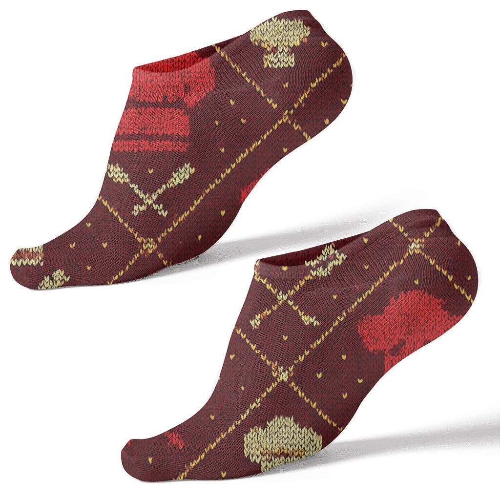 Chef Hat Lattice In Cherry Red custom ankle socks