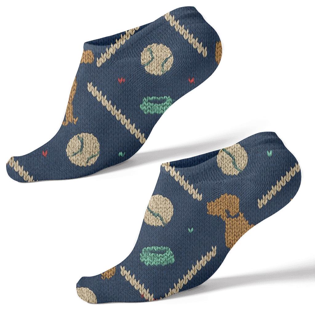 Knitted Dog Park Lattice soft everyday ankle socks