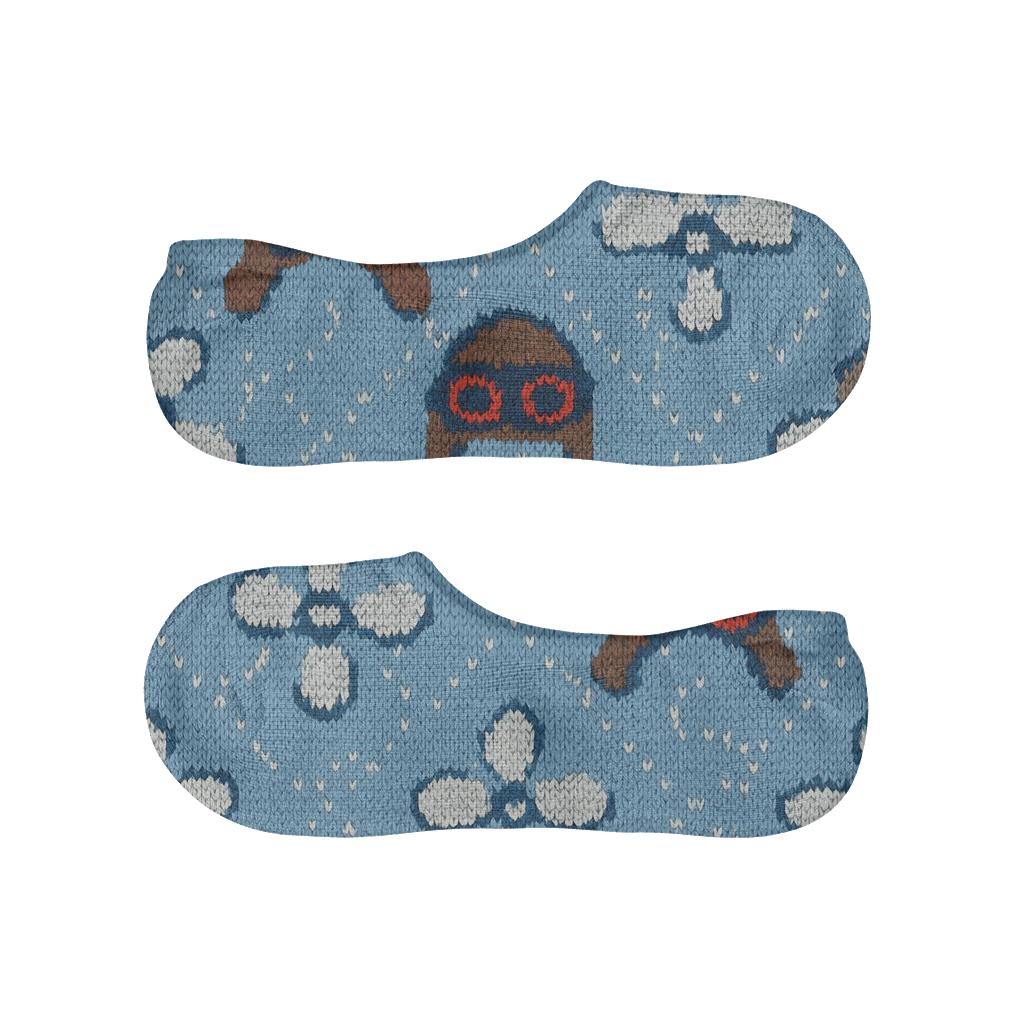 Knitted Illusion Sky Lattice Pilot Pattern soft cotton no-show socks