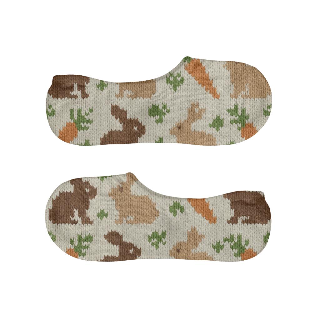 Rabbit-Warren Knit Illusion Chevron soft cotton no-show socks