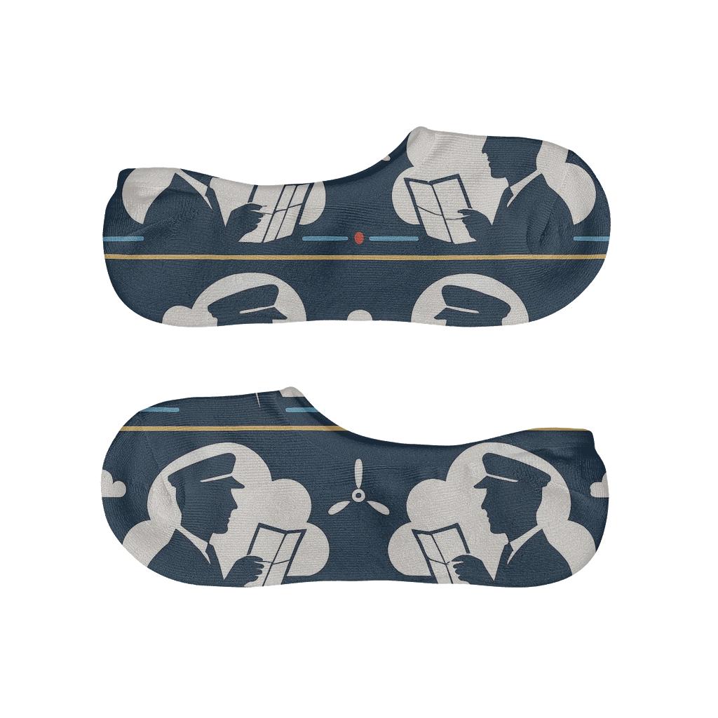 Cloud Band Parade With Pilot Silhouettes anti-slip no-show socks