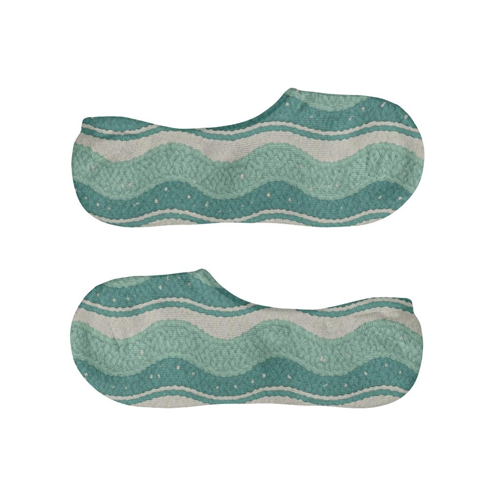 Seafoam Tide Band Knit Illusion No Show Socks
