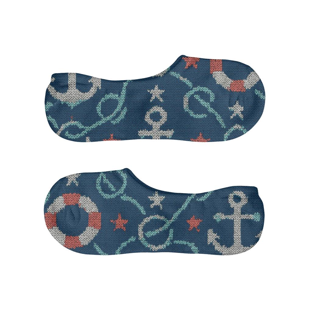 Sailor Knit Illusion Anchor Lattice trendy no-show sock styles