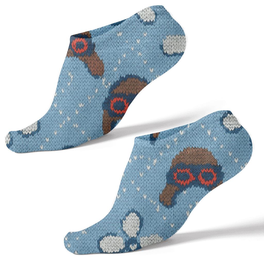 Knitted Illusion Sky Lattice Pilot Pattern premium sports ankle socks