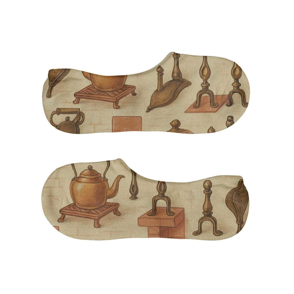 Kettle And Trivet Heart Mosaic Repeat personalized invisible socks