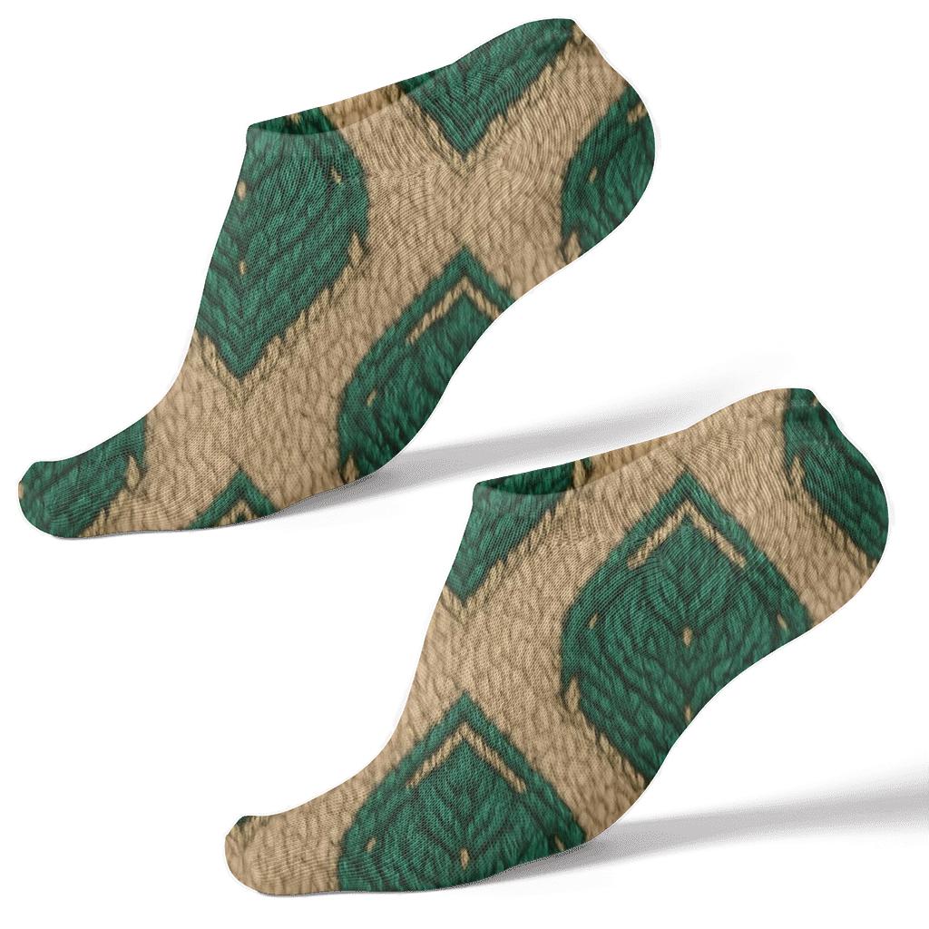 Knitted Illusion Snake Scale Cablework custom ankle socks