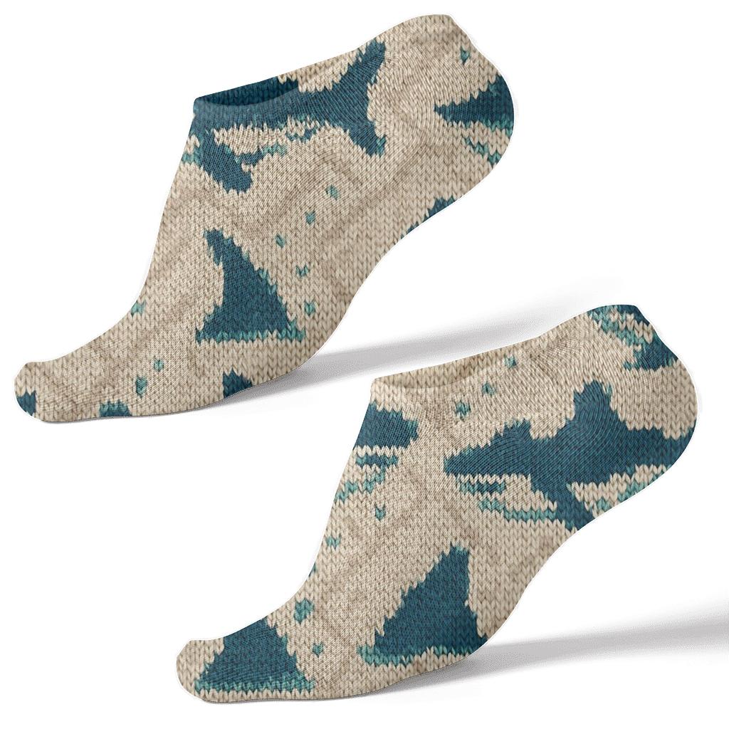Knitted Wave Lattice Shark Pattern personalized ankle socks
