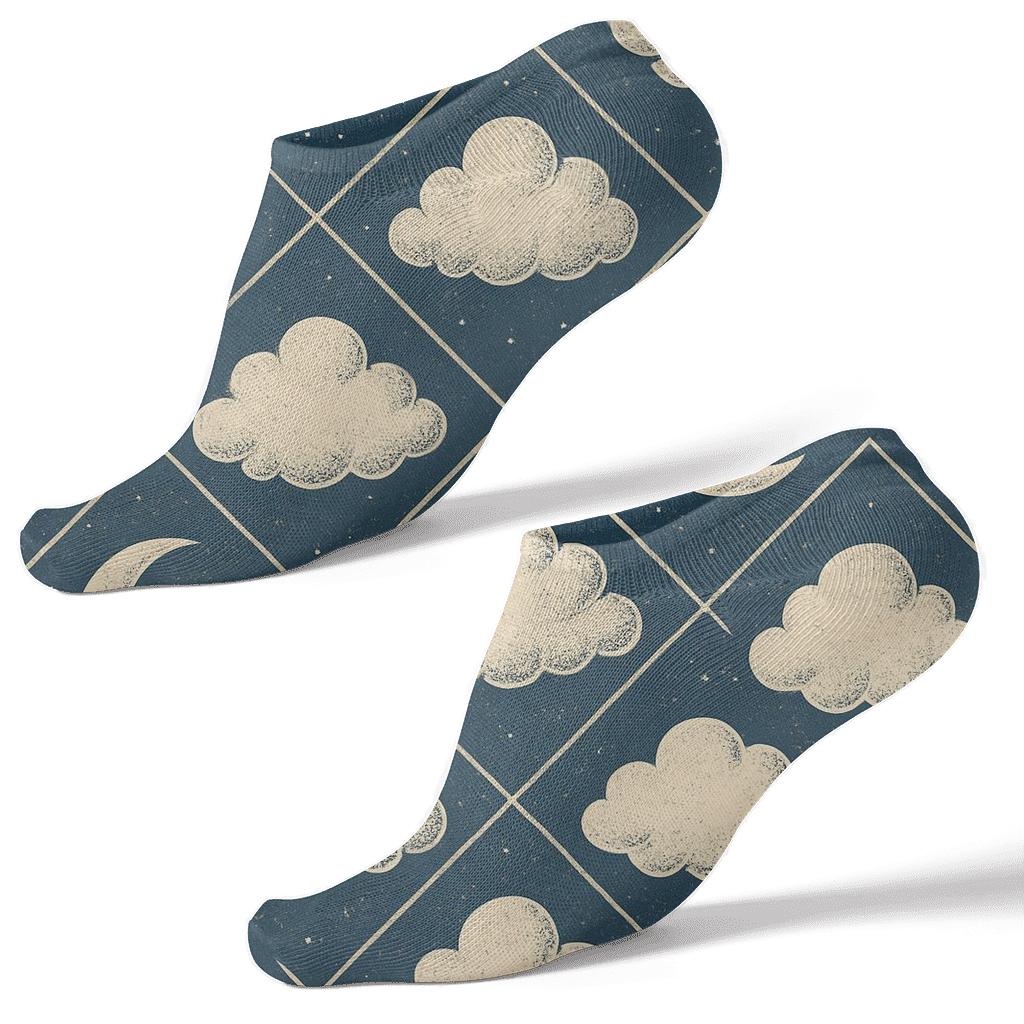 Clouds Twilight Lattice Poster Pattern custom ankle socks