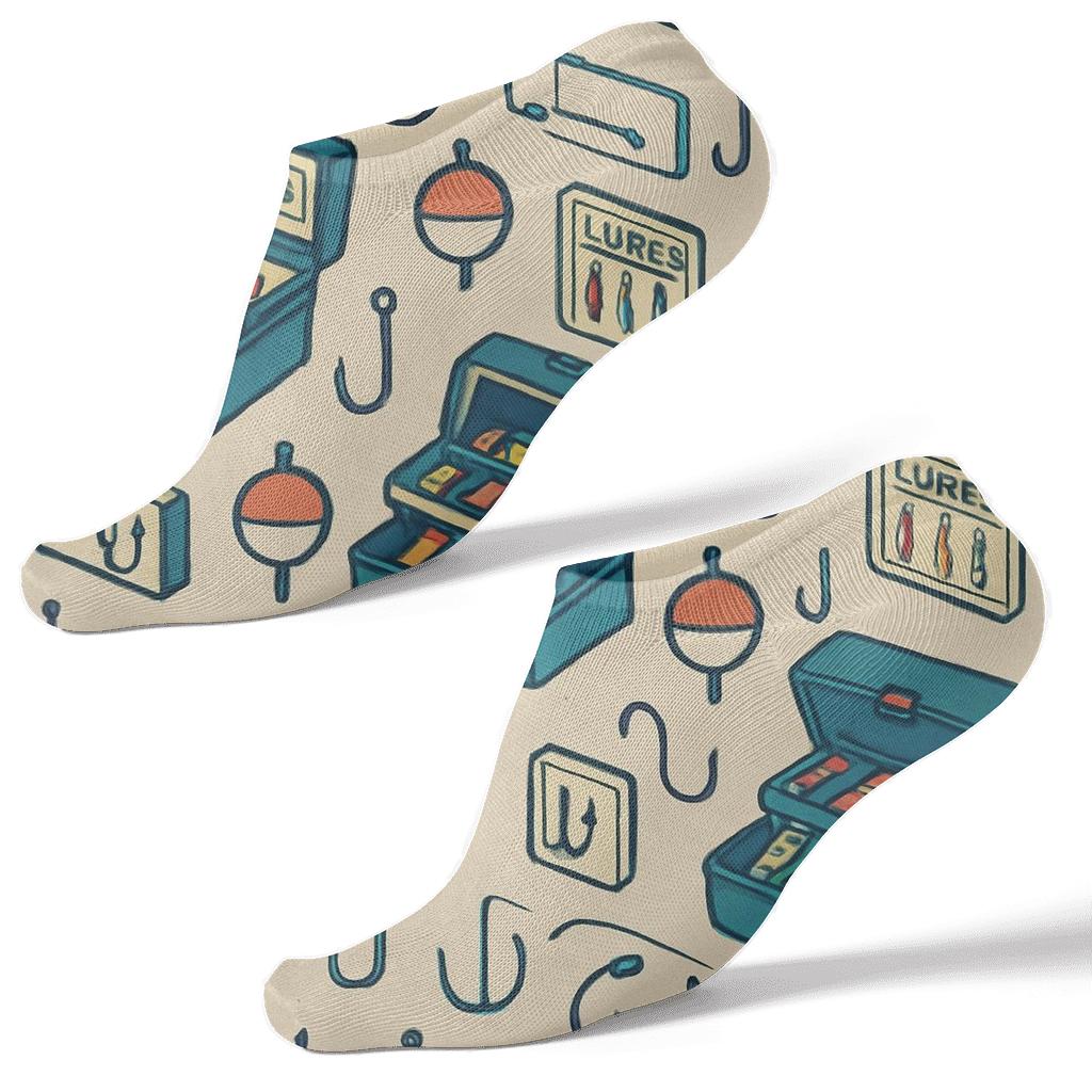 Tackle Box Lattice With Fisher Charm soft everyday ankle socks