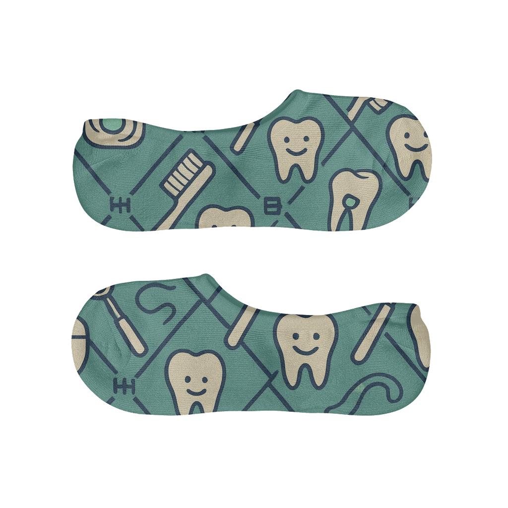 Dentist Tool Lattice In Soft Teal comfortable low-cut socks