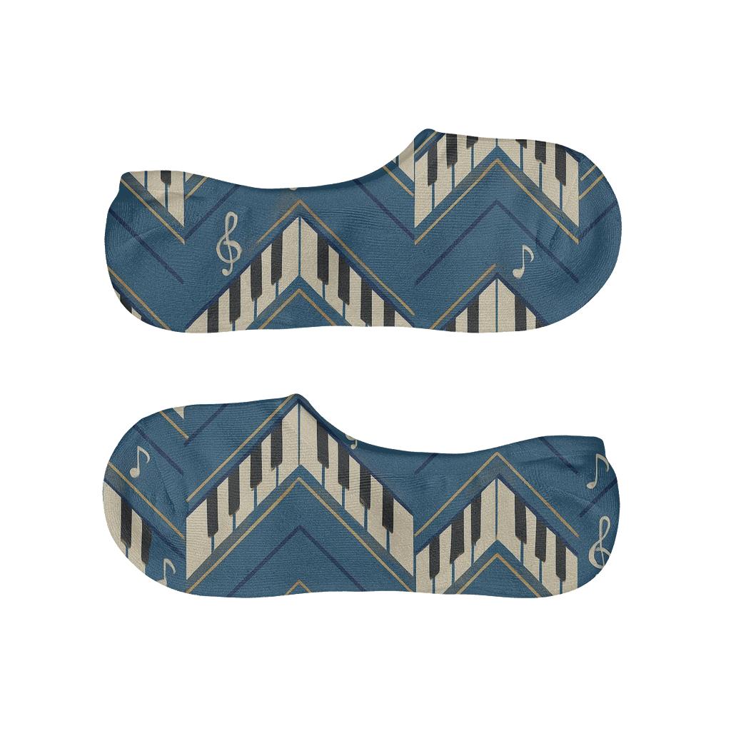 Piano Key Chevron With Musician Mood personalized invisible socks