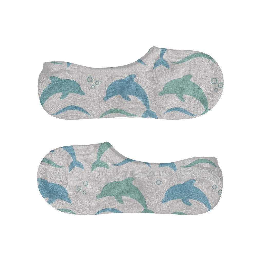 Minimalist Grid With Dolphin Silhouettes trendy no-show sock styles