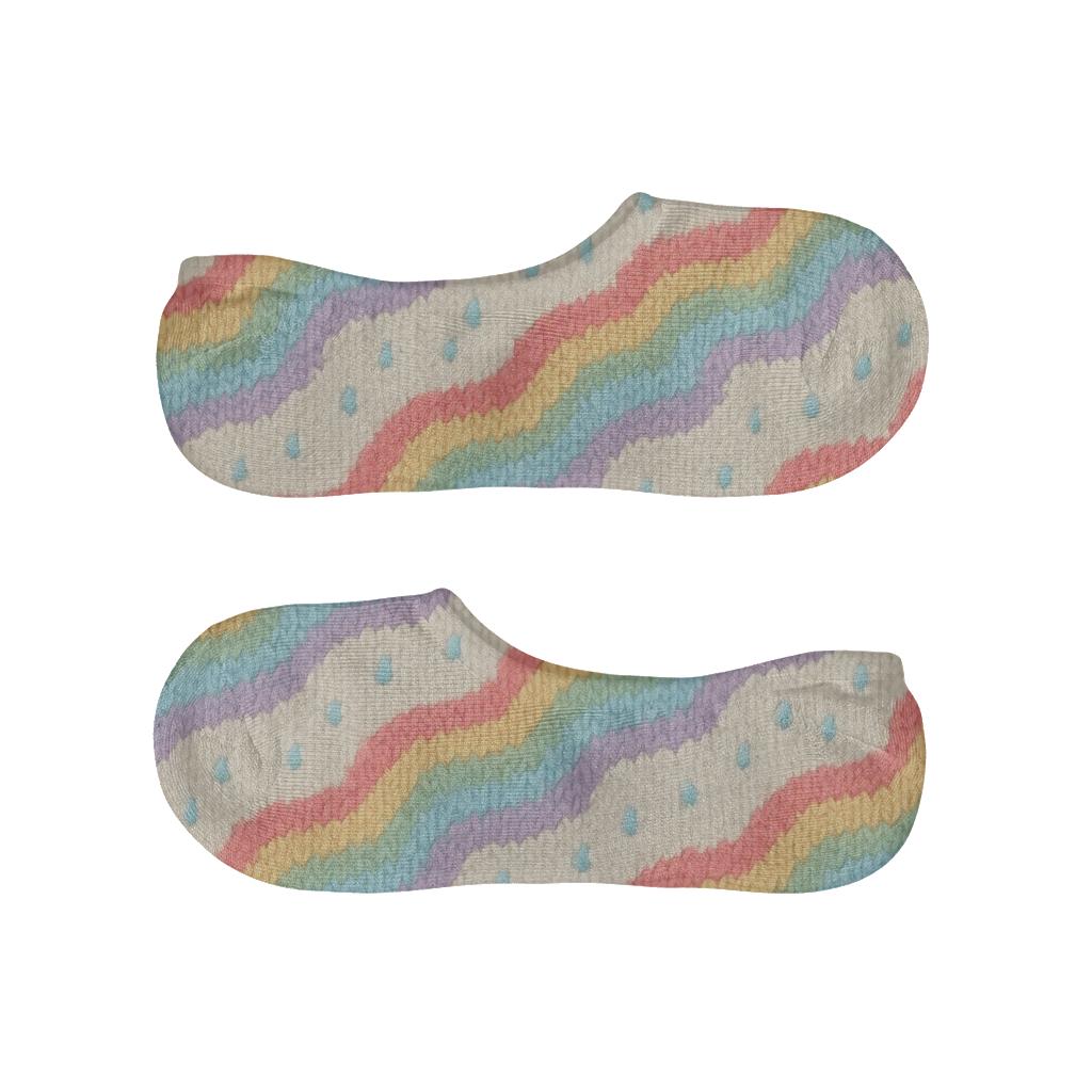Knitted Rainbow Ripple Stripes With Cloud Edge Bands personalized no-show socks